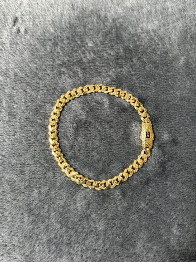 Pulso Monaco Chain Classic Intercalado 6mm Oro 10k 21 cm