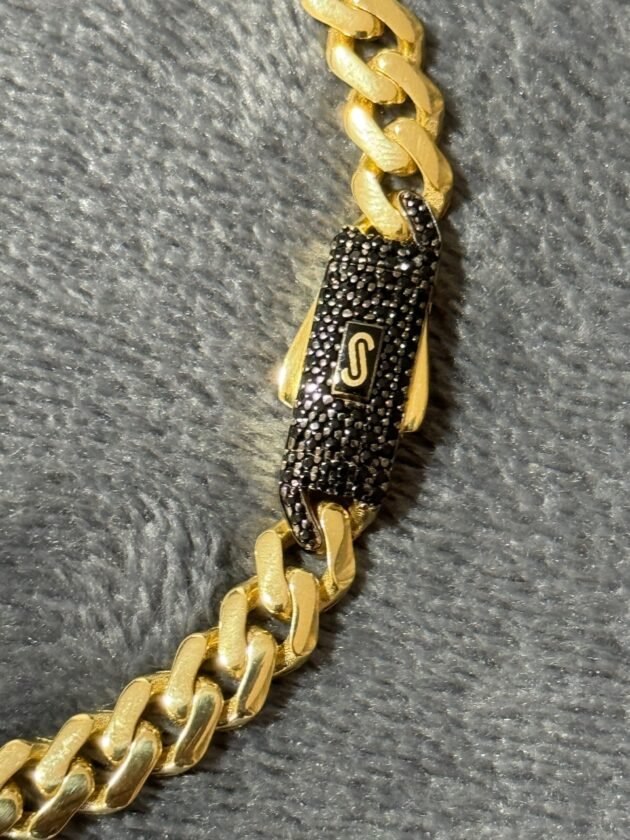 Pulso Monaco Chain Classic Black Pave 6mm Oro 10k 21 cm - Image 2