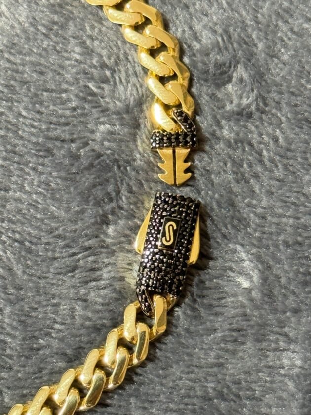 Pulso Monaco Chain Classic Black Pave 6mm Oro 10k 21 cm - Image 4