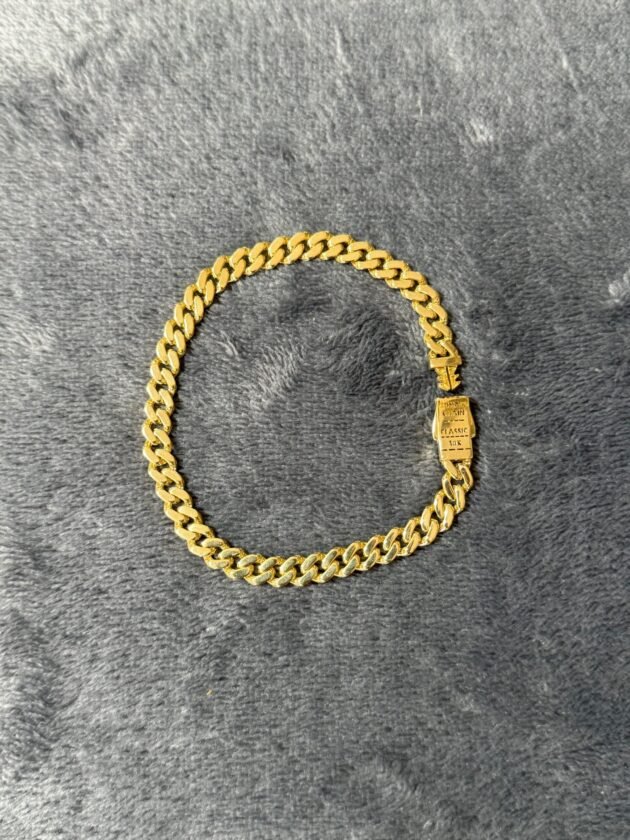 Pulso Monaco Chain Classic Black Pave 6mm Oro 10k 21 cm - Image 5