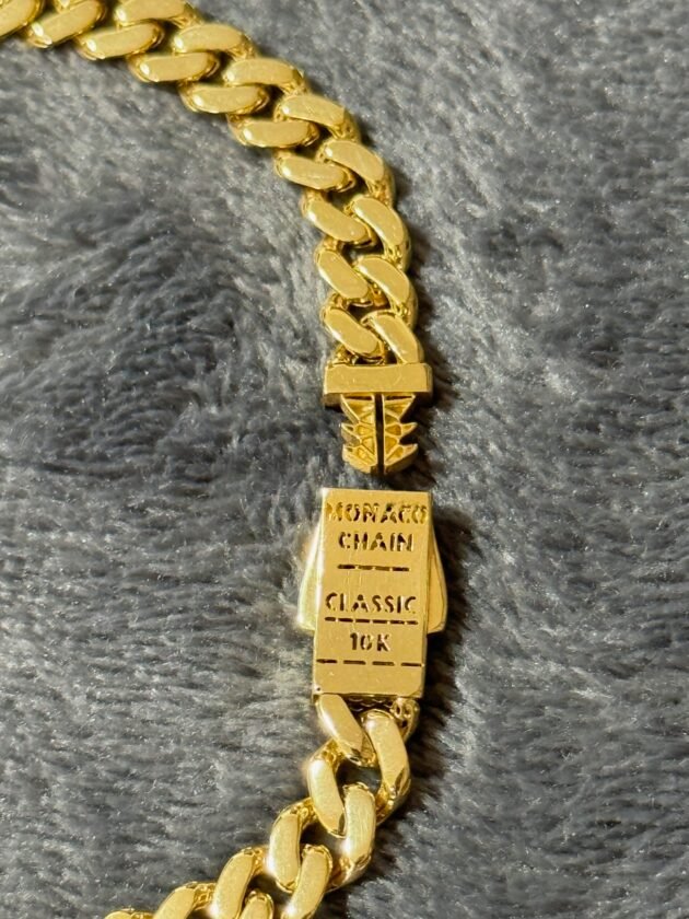 Pulso Monaco Chain Classic Black Pave 6mm Oro 10k 21 cm - Image 6