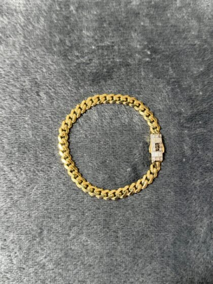 Pulso Monaco Chain Classic Baguette 6mm Oro 10k 19 cm