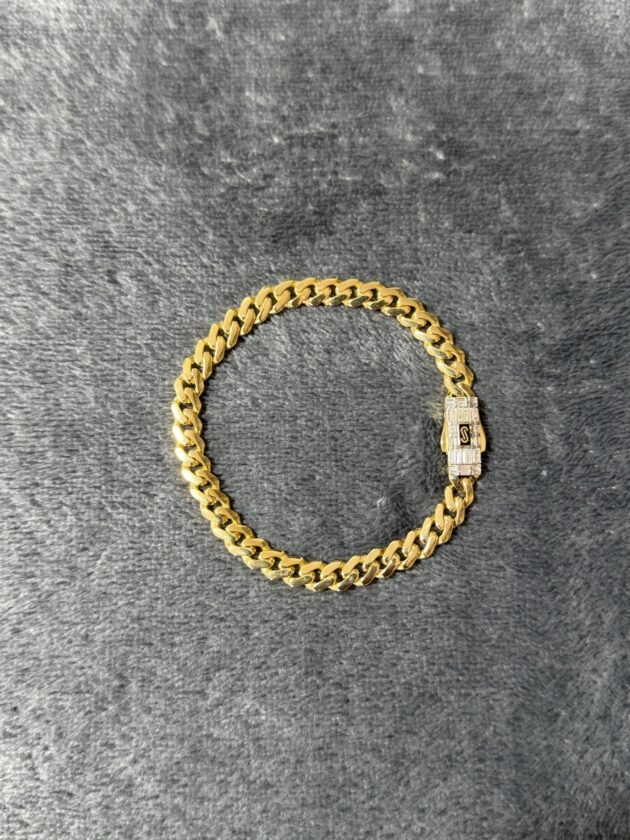 Pulso Monaco Chain Classic Baguette 6mm Oro 10k 19 cm