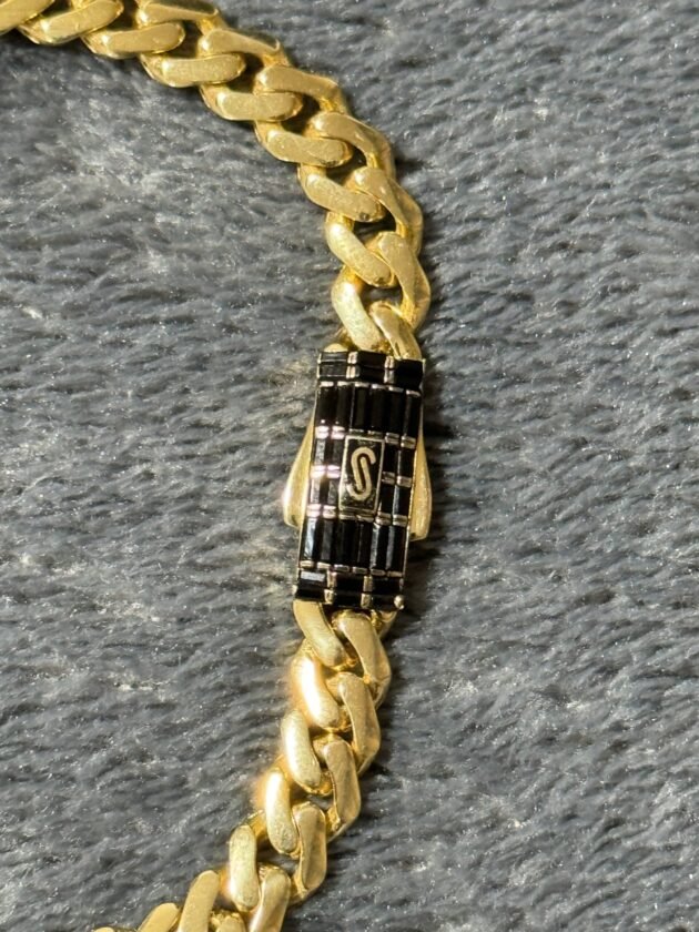 Pulso Monaco Chain Classic Black Baguette 6mm Oro 10k 21 cm - Image 2